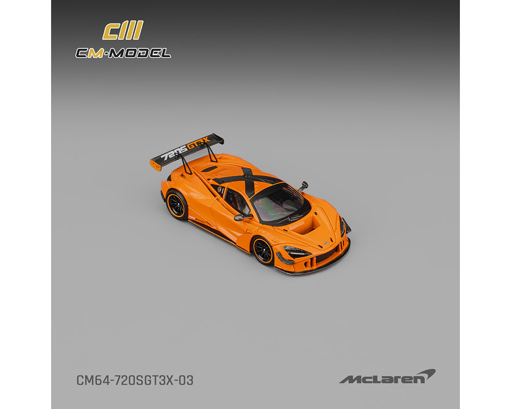(COMING SOON) CM MODEL 1/64 McLaren 720S GT3X Papaya Orange CM64-720SGT3X-03
