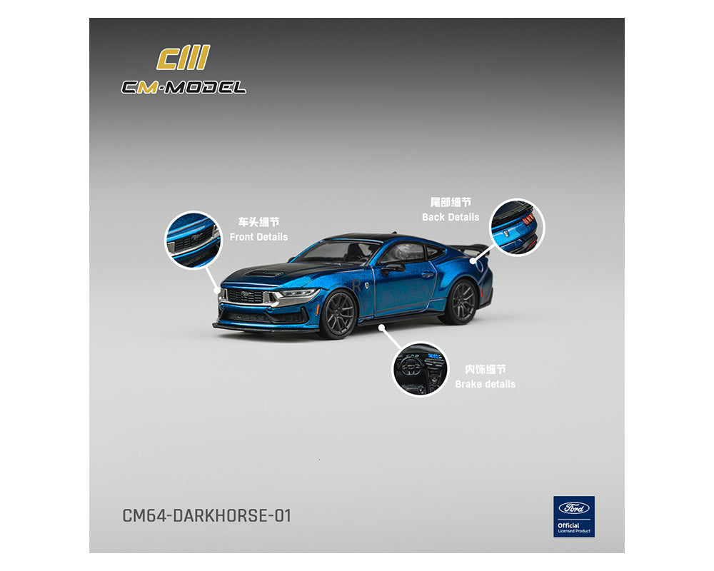 (COMING SOON) CM MODEL 1/64 Ford Mustang DarkHorse Blue Ember Metallic CM64-DarkHorse-01