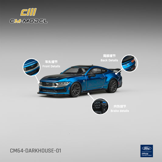 (PRE-ORDER)CM MODEL 1/64 Ford Mustang DarkHorse Blue Ember Metallic