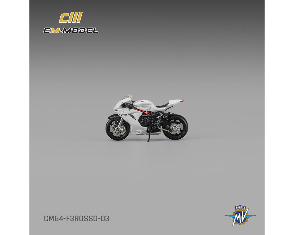 (COMING SOON) CM MODEL 1/64 MV Agusta F3 Rosso White with show girl CM64-F3Rosso-03