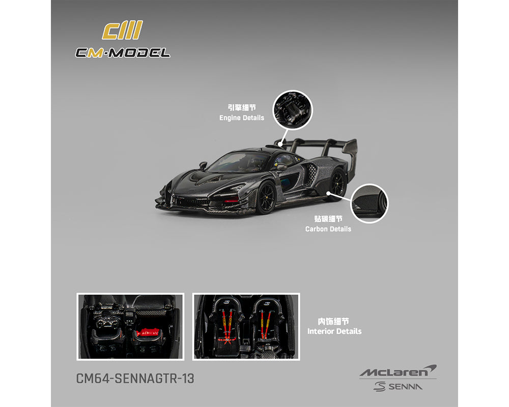 (COMING SOON)  CM MODEL 1/64 Mclaren Senna GTR Dark Gray CM64-SennaGTR-13
