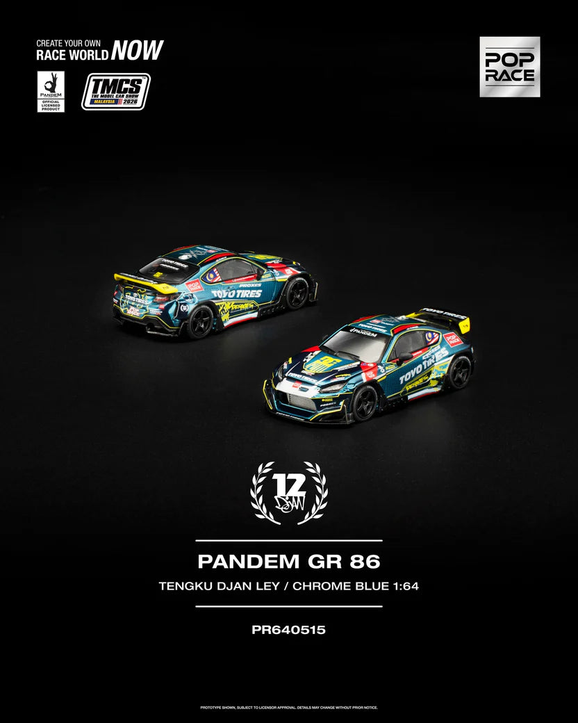 (COMING SOON) POPRACE 1/64 PANDEM GR86 TMCS Malaysia 2026 Special Edition PR640515