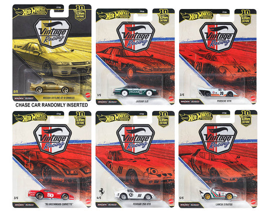 (Preorder) Hot Wheels 1:64 Car Culture 10th Anniversary 2026 T Case – Vintage Racing Assortment FULL SERIES