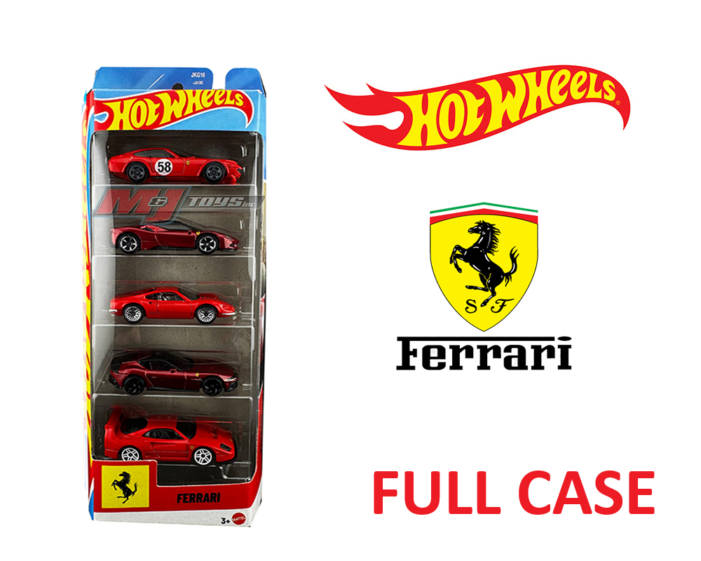 (FULL CASE) Hot Wheels 1:64 Basic 5 Pack Set 2026 Ferrari