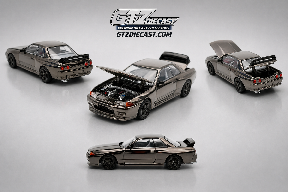 Nissan Sykline R32 GT-R DARK CHROME PRDC002 POP RACE 1:64 DIECAST MODEL