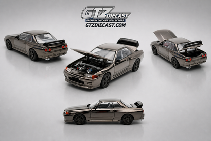 Nissan Sykline R32 GT-R DARK CHROME PRDC002 POP RACE 1:64 DIECAST MODEL