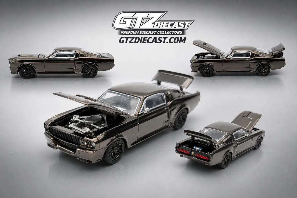 FORD SHELBY MUSTANG GT500 DARK CHROME PRDC004 POP RACE 1:64 DIECAST MODEL