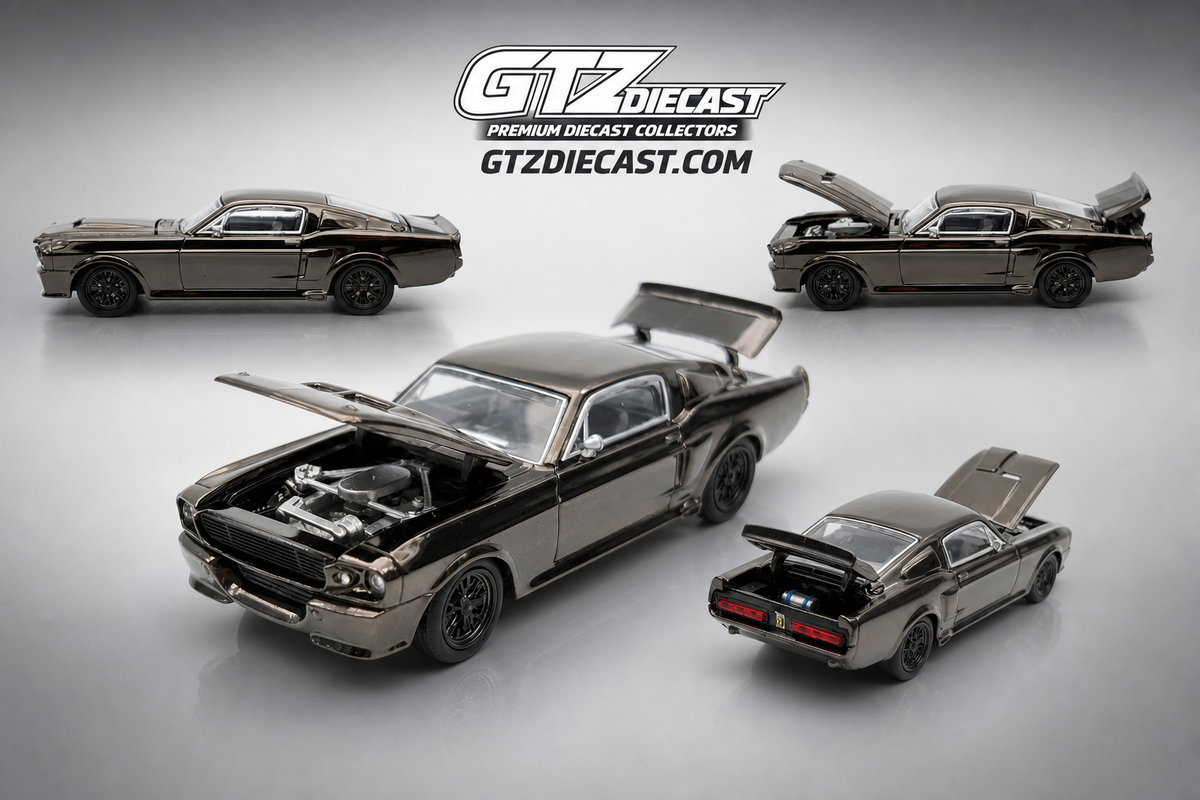 FORD SHELBY MUSTANG GT500 DARK CHROME PRDC004 POP RACE 1:64 DIECAST MODEL