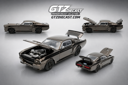 FORD SHELBY MUSTANG GT500 DARK CHROME PRDC004 POP RACE 1:64 DIECAST MODEL