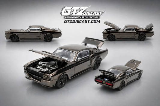 FORD SHELBY MUSTANG GT500 DARK CHROME PRDC004 POP RACE 1:64 DIECAST MODEL