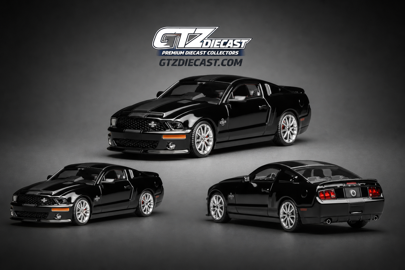 Ford Mustang Shelby GT500 Super Snake 2007 BLACK GL-1251006C Motorhelix x Greenlight 1:64