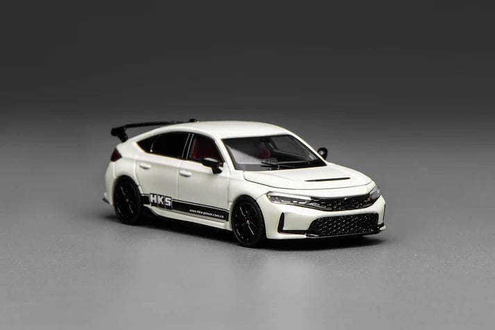 Motorhelix 1/64 Honda Civic TYPE R (FL5) HKS Championship White M65319