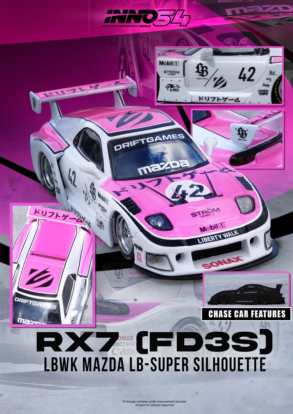 (PRE-ORDER) INNO64 1/64 MAZDA RX7 (FD3S) LB-SUPER SILHOUETTE "DRIFT GAMES 2025"