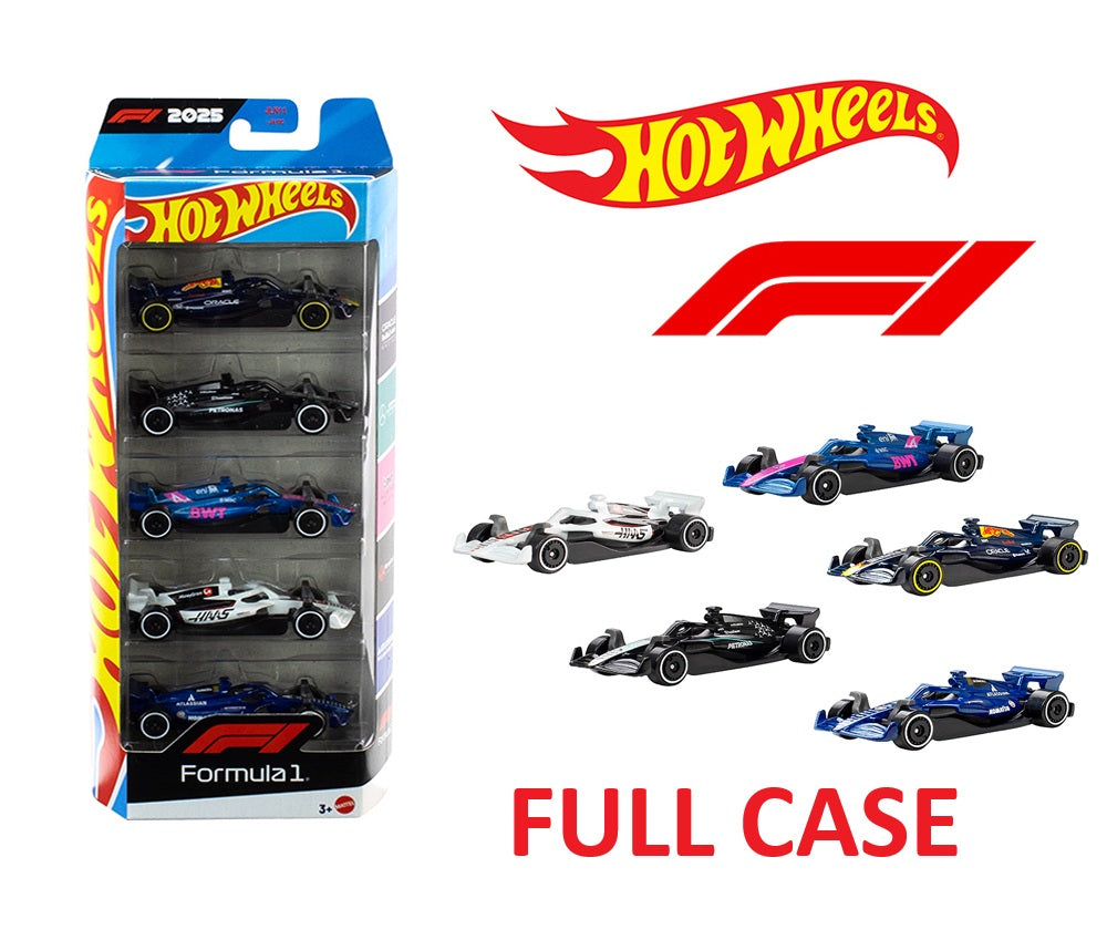 (FULL CASE) Hot Wheels 1:64 Basic 5 Pack Set F1 Racing 2025