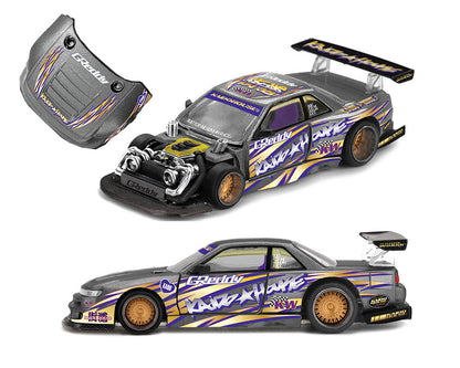 (Preorder) Kaido House x Mini GT Nissan Silvia S13-R Kaido Drift V1 Greddy – Gunmetal Gray