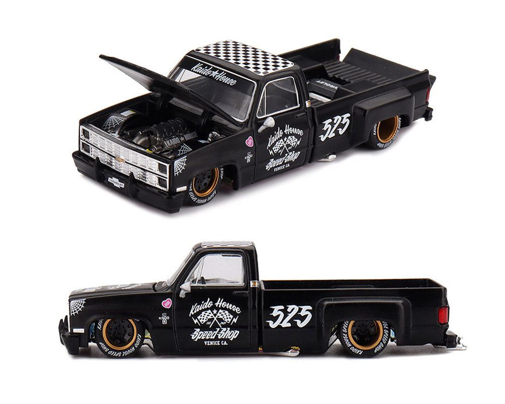 (Preorder) Kaido House x Mini GT Chevrolet Silverado Dually Hot Rod V1 – Flat Black