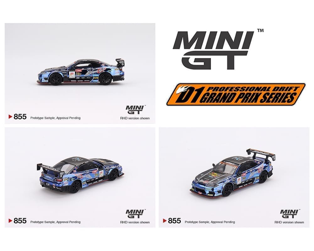 Mini GT #855 1:64 Japan Exclusive Nissan Silvia (S15) D-MAX #70 D-MAX Racing 2023 D1 Grand Prix Limited Edition