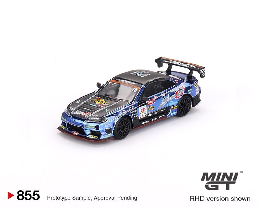 Mini GT #855 1:64 Japan Exclusive Nissan Silvia (S15) D-MAX #70 D-MAX Racing 2023 D1 Grand Prix Limited Edition