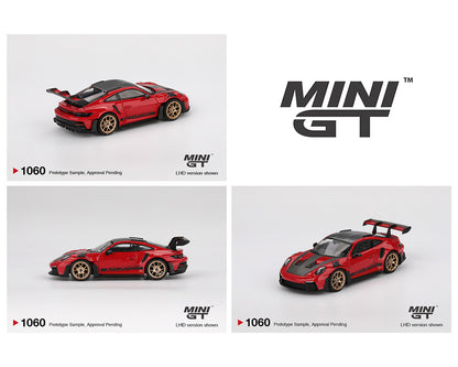 Mini GT #1060 1:64 Porsche 911 (992) GT3 RS Weissach Package – Guards Red