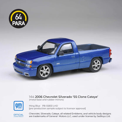 PARA64 1/64 2006 Chevrolet Silverado Single Cab Ming Blue PB-55833