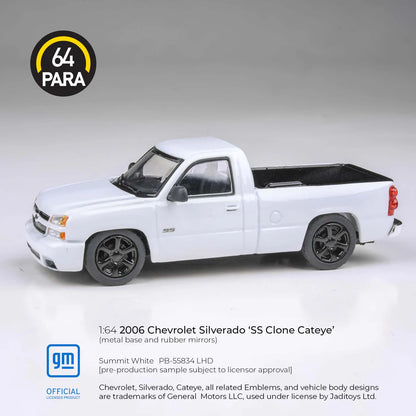 PARA64 1/64 2006 Chevrolet Silverado Single Cab Summit White PB-55834