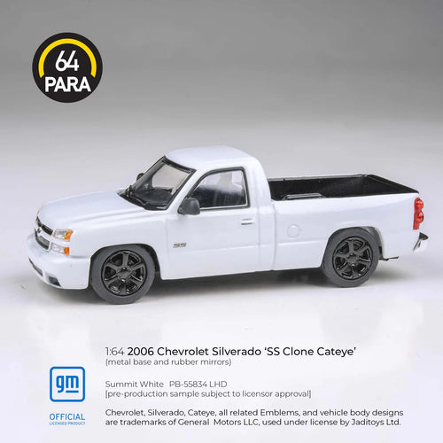 PARA64 1/64 2006 Chevrolet Silverado Single Cab Summit White PB-55834