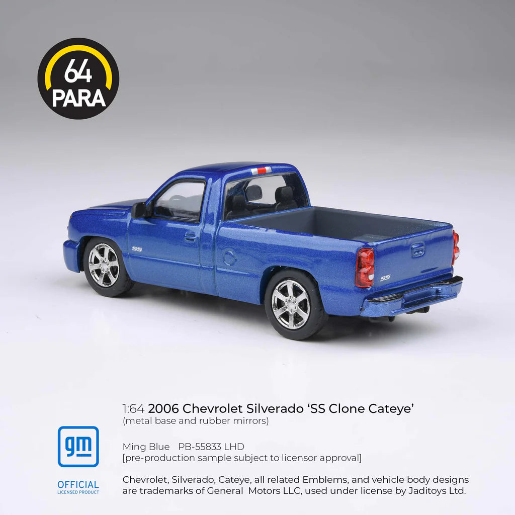 PARA64 1/64 2006 Chevrolet Silverado Single Cab Ming Blue PB-55833