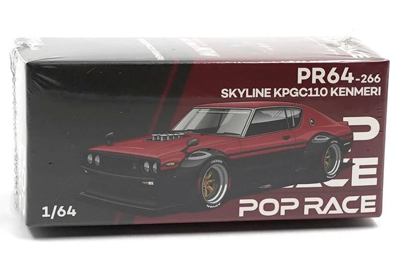 POPRACE 1:64 KPGC110 KENMERI - RED/BLACK PR640266