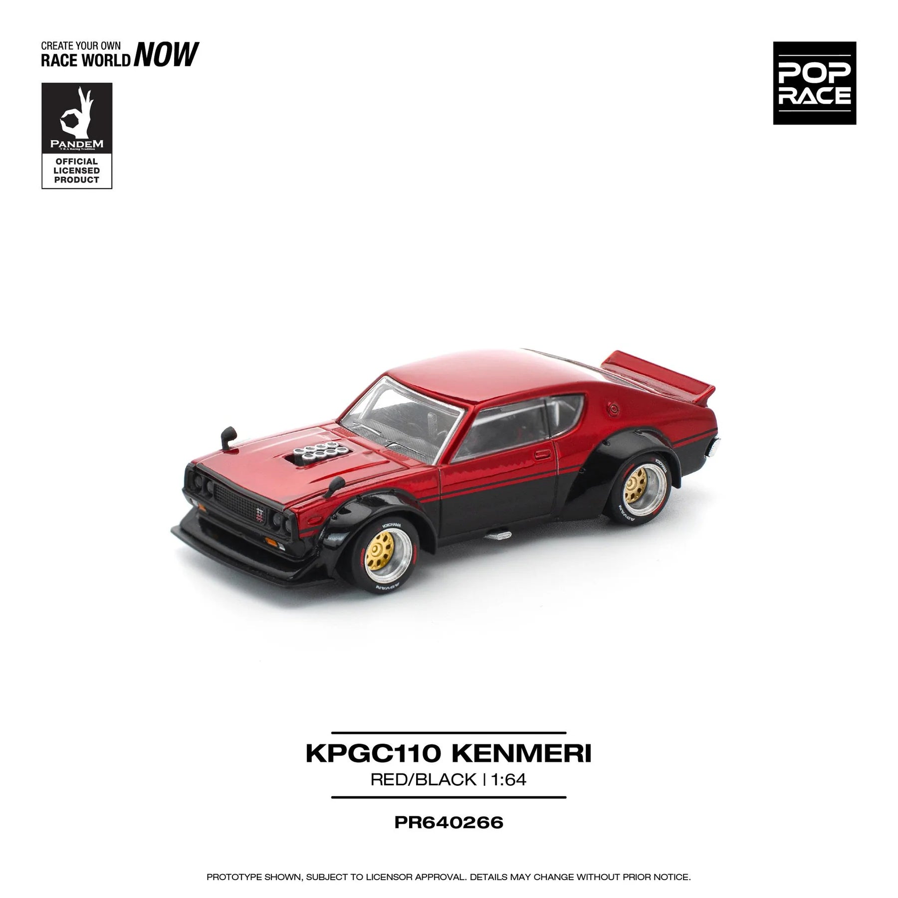 (COMING SOON) POPRACE 1/64 KPGC110 KENMERI - RED/BLACK PR640266