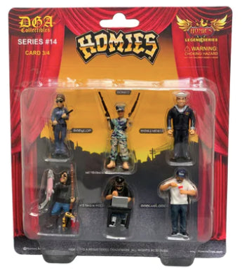 HOMIES SERIES #14 CARD 3/4 PLASTIC FIGURES LOWRIDER DGA