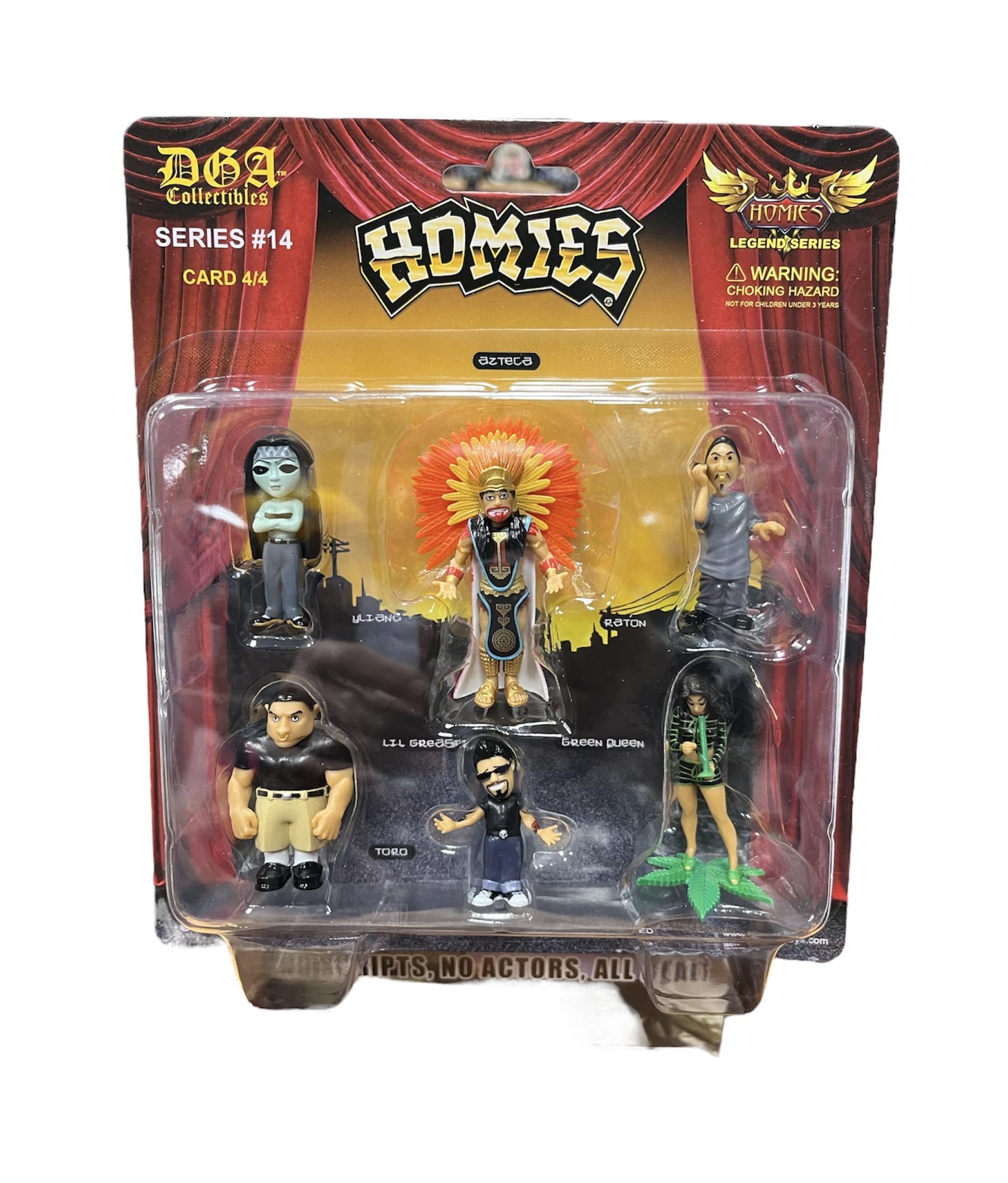 HOMIES SERIES #14 CARD 4/4 PLASTIC FIGURES LOWRIDER DGA