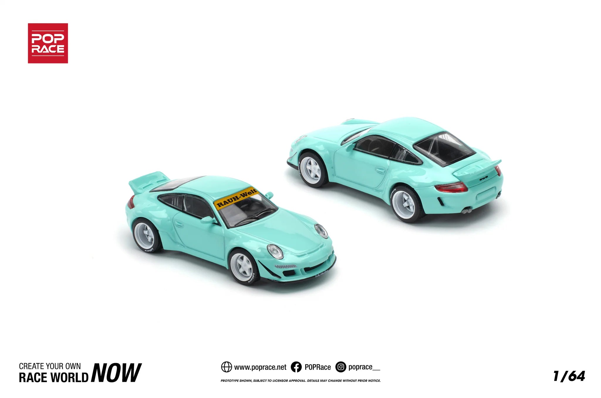 POPRACE 1/64 RWB 997 TIFFANY BLUE PR640237
