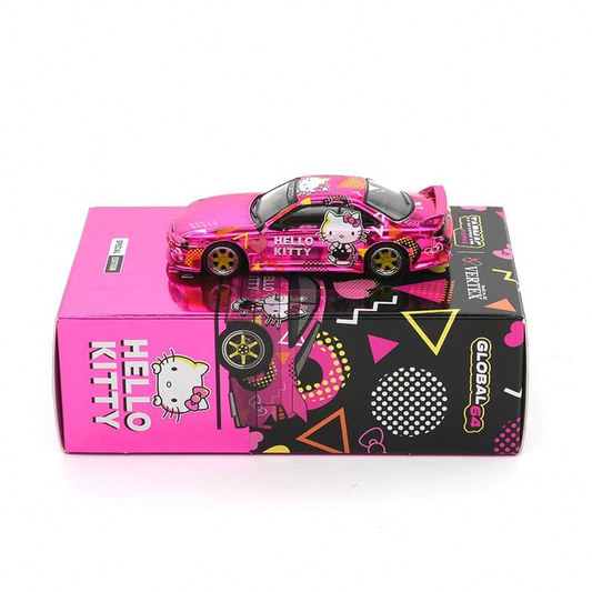 Tarmac Works 1/64 VERTEX Silvia (S14) Hello Kitty Pink Chrome APA XPO 2025 event model