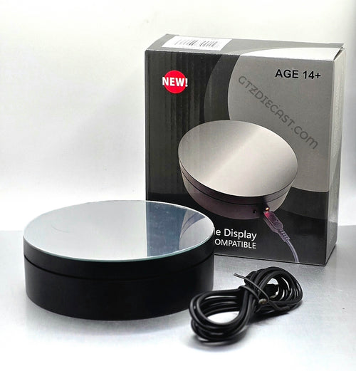 360 turn table display Black W/ Mirror top