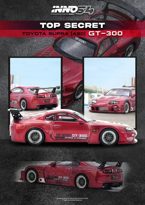 INNO64 1/64 TOYOTA SUPRA (A80) "TOP SECRET" Red IN64-A80TS-RED