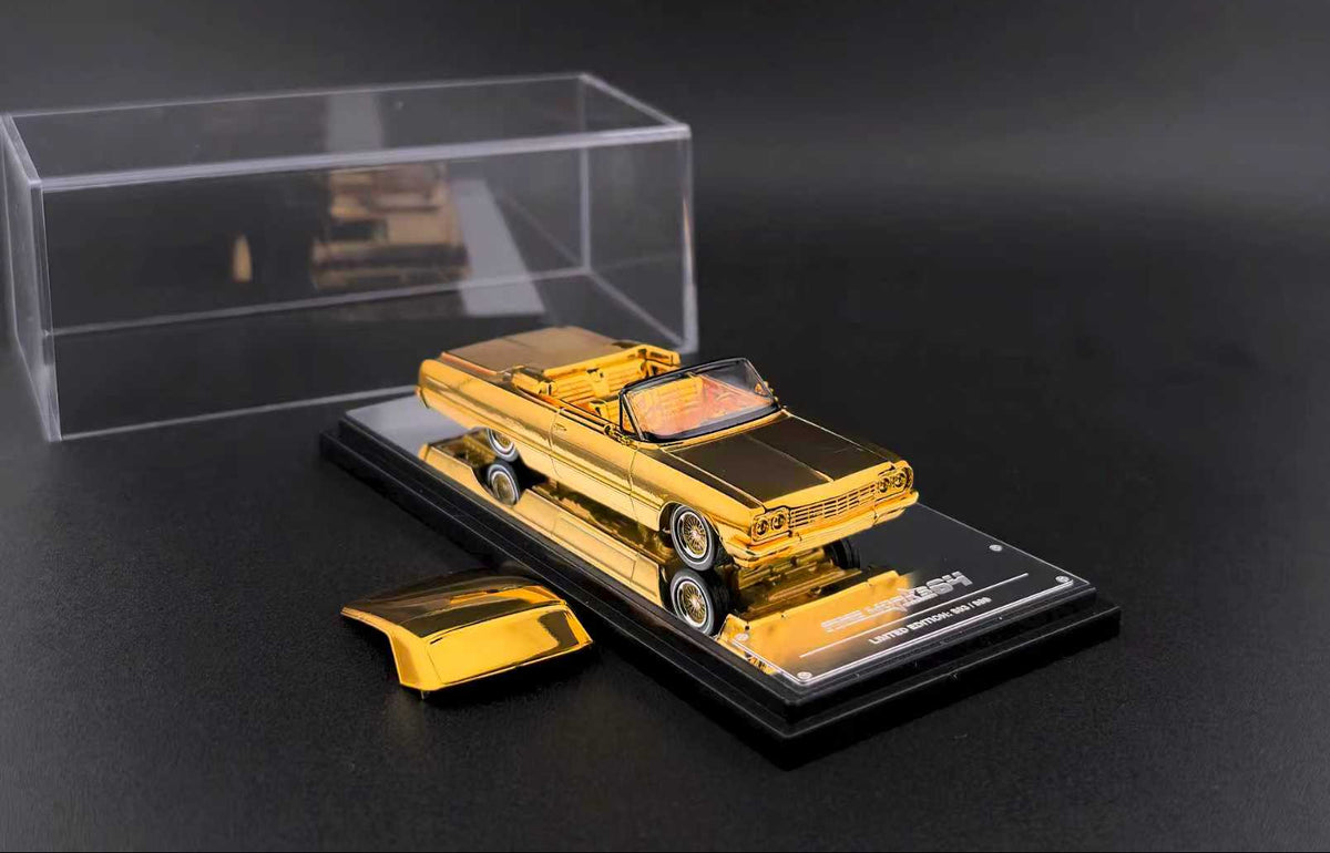 (COMING SOON) Fine Works 1:64 Chevrolet Impala West Coast Bouncing Cars  Chrome Gold Ordinary Version