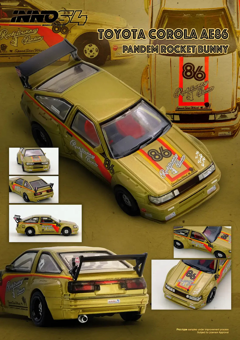 (COMING SOON)  INNO64 1/64 PANDEM ROCKET BUNNY AE86 Levin IN64-AE86P