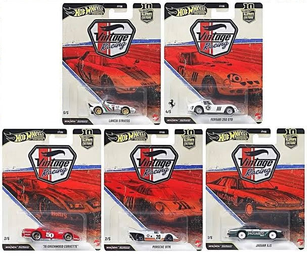 Hot Wheels 1:64 Car Culture 10th Anniversary 2026 T Case – Vintage Racing Assortment FULL SERIES