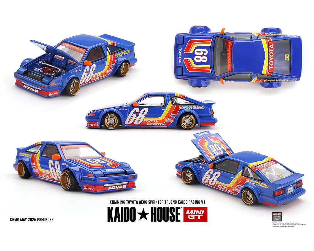 Kaido House x Mini GT 1:64 Toyota AE86 Sprinter Trueno Kaido Racing V1- Blue