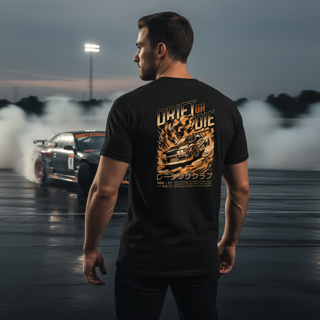 Men in black shirt with drift background - Option 1