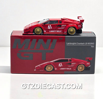 Mini GT #1100 1:64 Lamborghini Countach LB-WORKS – Red