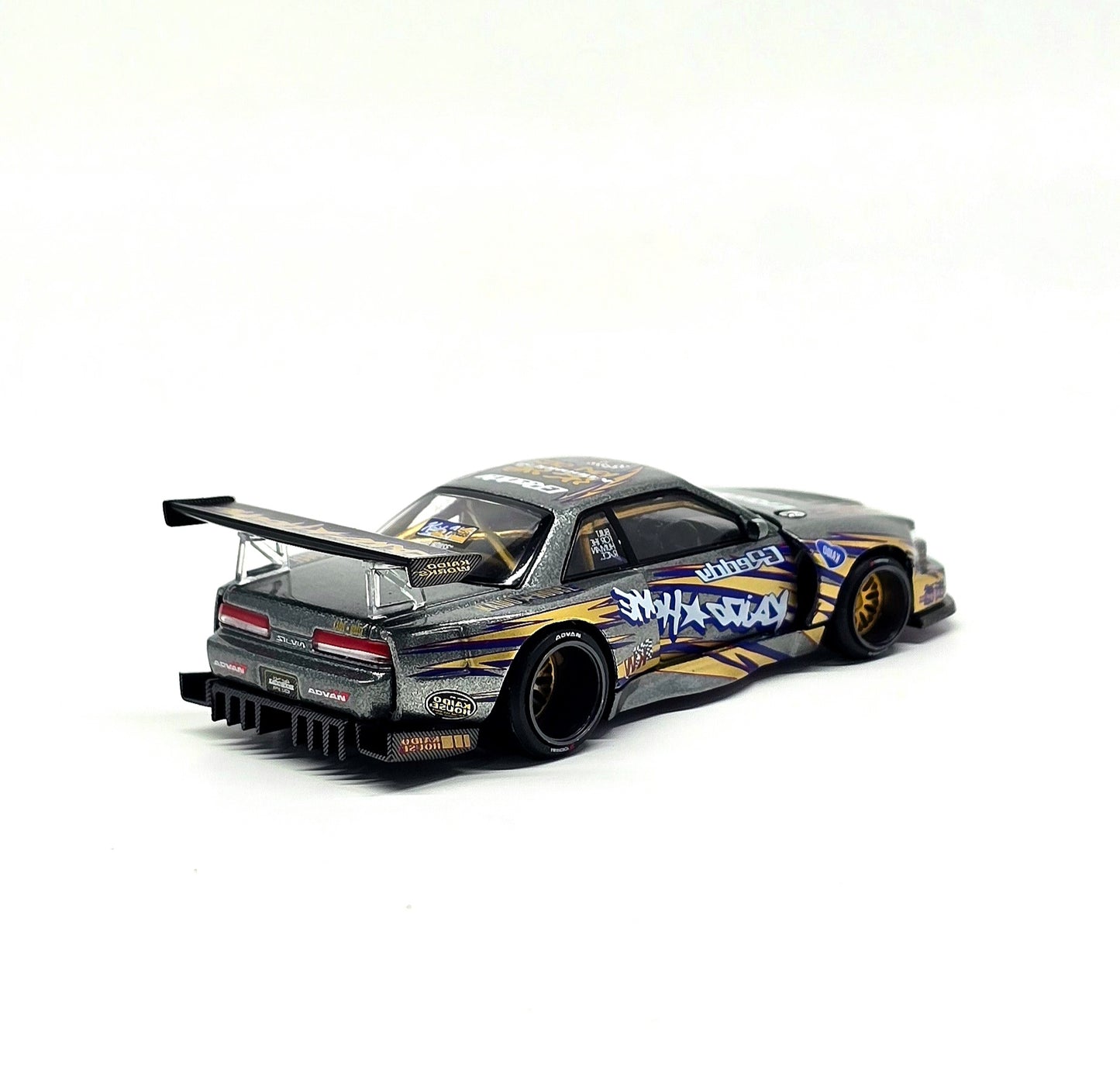 Kaido House x Mini GT Nissan Silvia S13-R Kaido Drift V1 Greddy – Gunmetal Gray