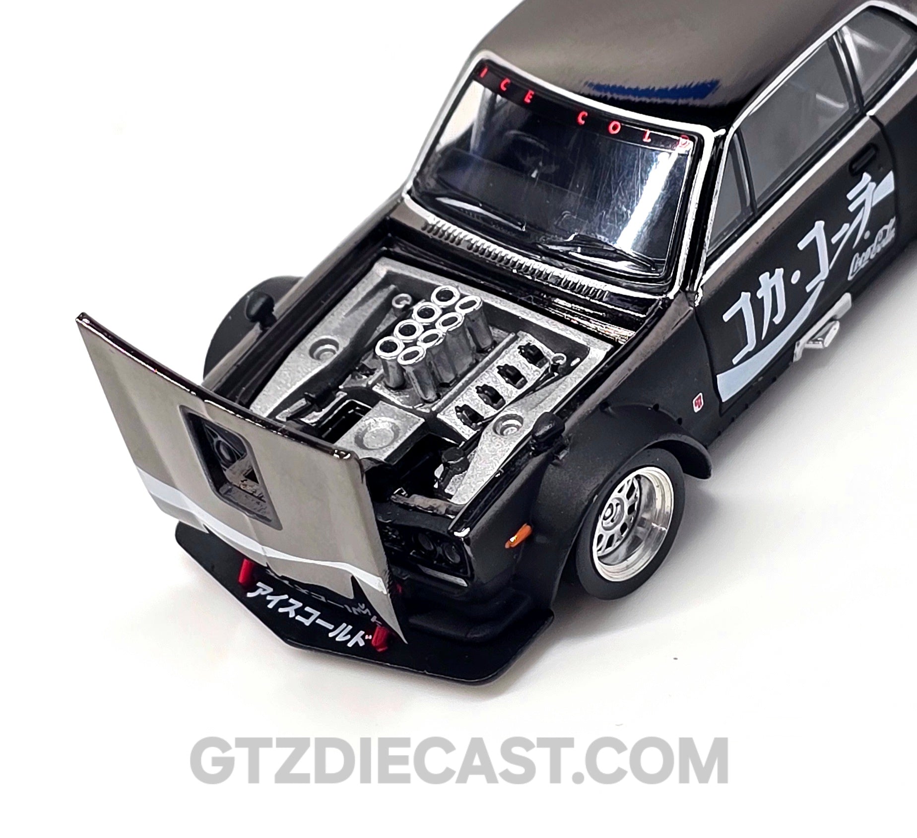 POPRACE 1/64 SKYLINE GT-R DRIFT (HAKOSUKA) - COCA COLA ZERO JP BLACK CHROME PR640161
