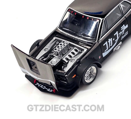 POPRACE 1/64 SKYLINE GT-R DRIFT (HAKOSUKA) - COCA COLA ZERO JP BLACK CHROME PR640161