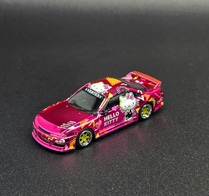 Tarmac Works 1/64 VERTEX Silvia (S14) Hello Kitty Pink Chrome APA XPO 2025 event model