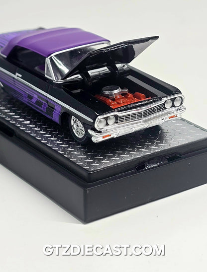 M2 Machines 1:64 1964 Chevrolet Impala SS 409 Convertible – Black – Hobby Exclusive