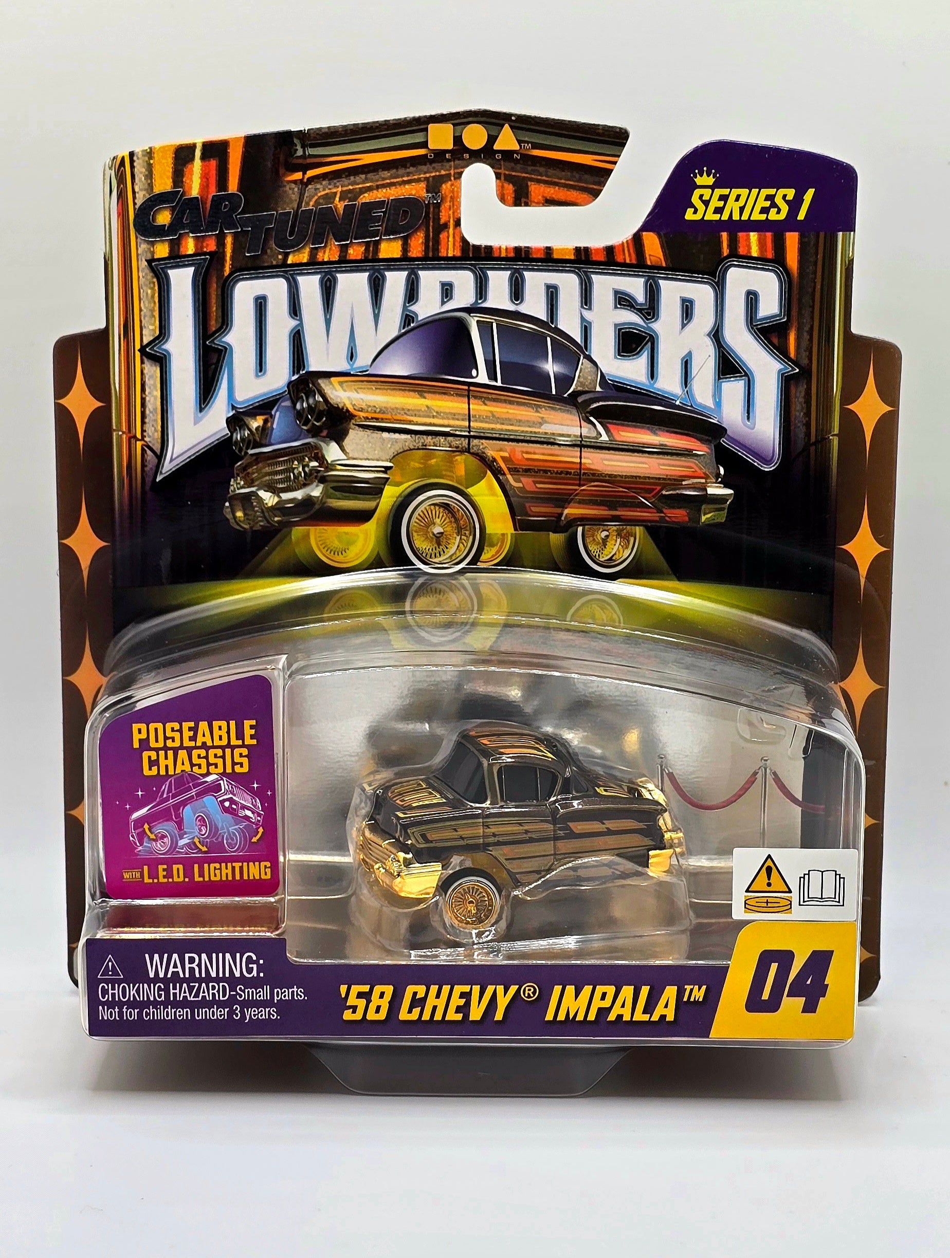 CarTuned 1:64 Lowriders SHOW GLOW Series 1 Assortment of 8 Styles 2025 – L.E.D. Light Up Chassis