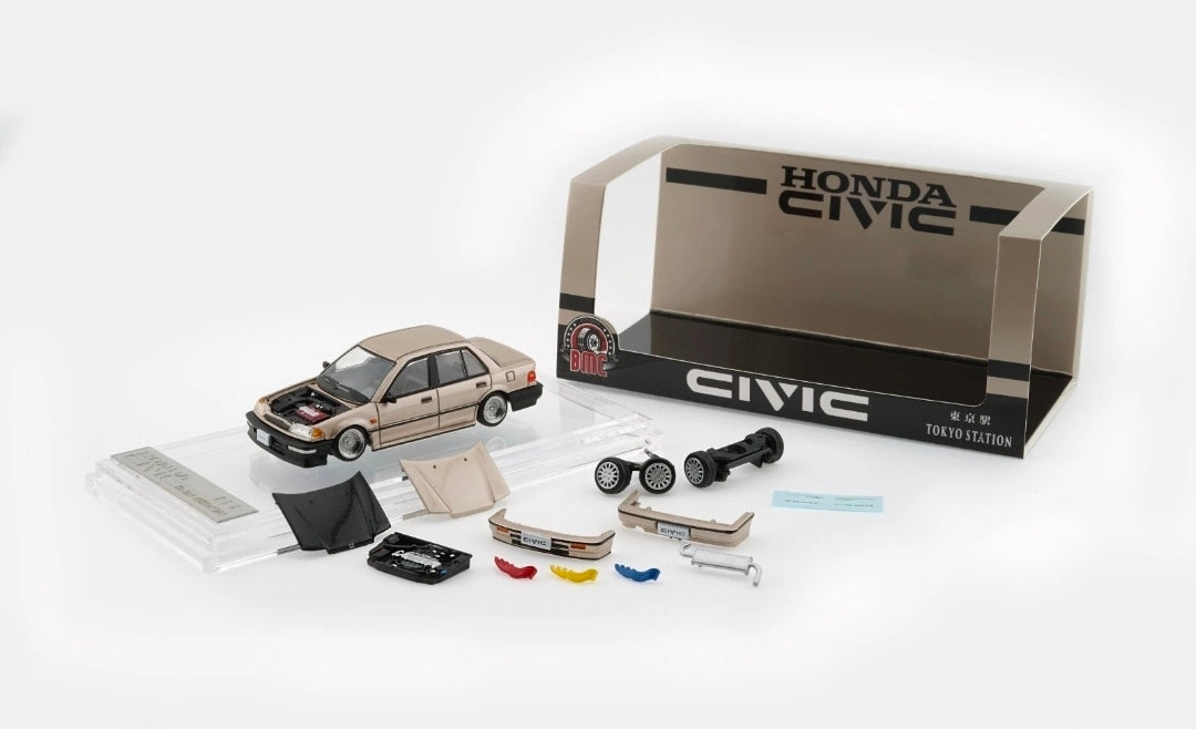 Distribution - BM Creations 1/64 HONDA CIVIC EF2 - Champagne LHD (TOKYO STATION Exclusive Edition)