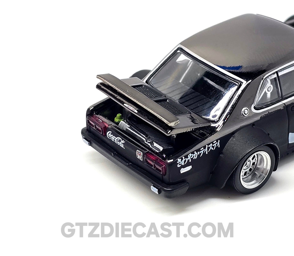 POPRACE 1/64 SKYLINE GT-R DRIFT (HAKOSUKA) - COCA COLA ZERO JP BLACK CHROME PR640161