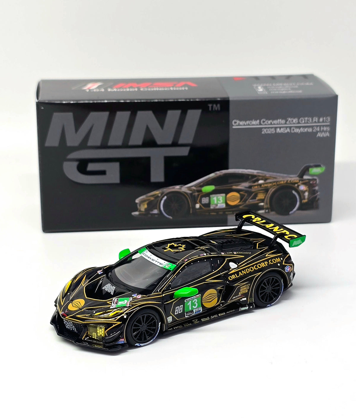 Mini GT #1171 1:64 Chevrolet Corvette Z06 GT3.R #13 AWA 2025 IMSA Daytona 24 Hrs